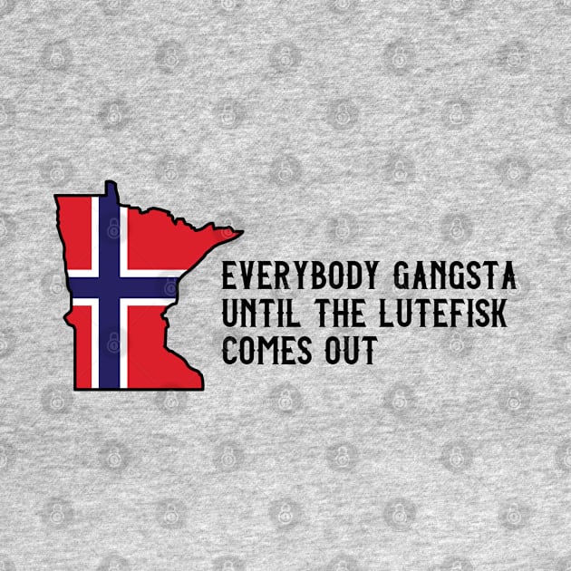 Funny Minnesota Norwegian Flag Lutefis by Huhnerdieb Apparel